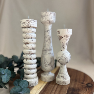 Trio Dokulu Kireç Şamdan