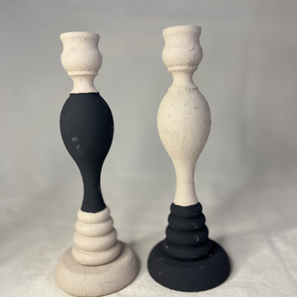 Cozy Beton Efektli 2'li Şamdan