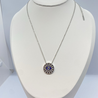 Stainless Steel İnce Zincir Nazar Boncuklu Kolue