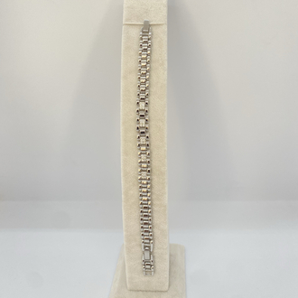 Saat Kordonlu Zirkon Taşlı Bileklik Gold