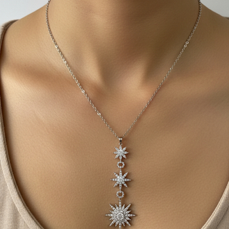 Yıldızlı Silver Kolye