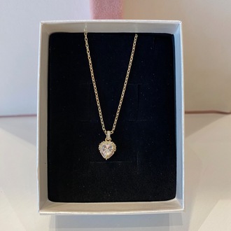 Xuping Gold Zirkon Taşlı Kalp Çelik Kolye