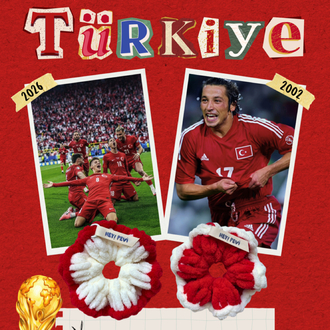 Türkiye Scrunchie-Kırmızı&Beyaz