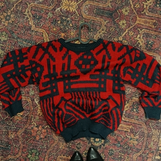 crop kırmızı örme kazak