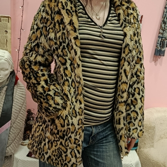 Leopar Desenli Vintage Kürk