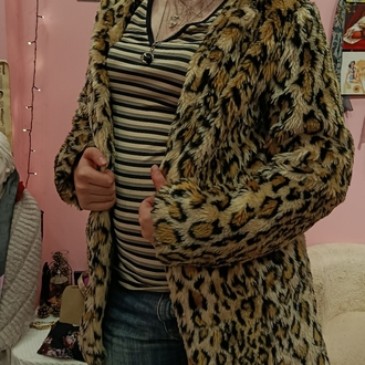 Leopar Desenli Vintage Kürk