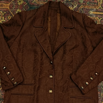  Yaprak Desenli Vintage Blazer Ceket