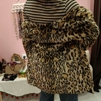 Leopar Desenli Vintage Kürk