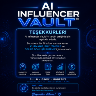 AI Influencer Vault™ — Yapay Zeka İnfluencer'ını Kur, Büyüt ve Gelire Dönüştür