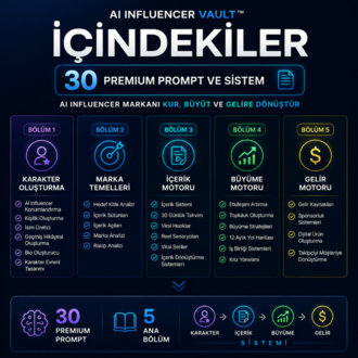 AI Influencer Vault™ — Yapay Zeka İnfluencer'ını Kur, Büyüt ve Gelire Dönüştür