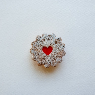 Mini Linzer Kurabiye Broş