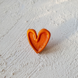 Jelly Hearts Broş Metallic Orange