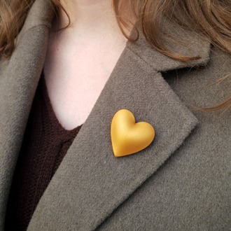 Bubble Hearts Broş Gold