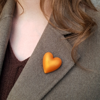 Bubble Hearts Broş Metallic Orange