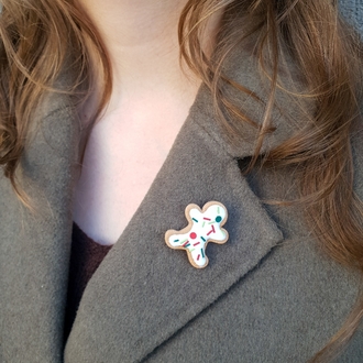 Gingerbread Man Kurabiye Broş
