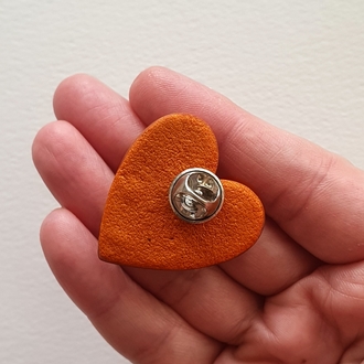 Bubble Hearts Broş Metallic Orange