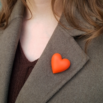 Bubble Hearts Broş Red