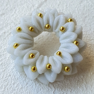 Gold Garland Broş - Glitter Grey