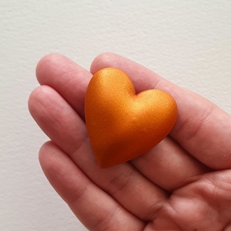 Bubble Hearts Broş Metallic Orange