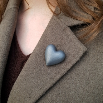 Bubble Hearts Broş Steel