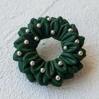 Silver Garland Broş - Koyu Yeşil