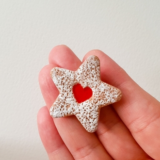 Linzer Star Kurabiye Broş
