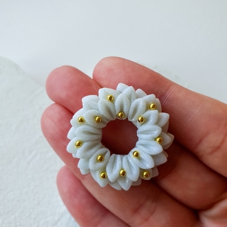 Gold Garland Broş - Glitter Grey