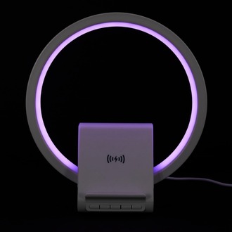 Kablosuz Şarj Destekli RGB Işıklı Masa Lambası ve Bluetooth Hoparlör