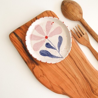 El Yapımı Kaşıklık Kirli Kaşık Altlığı Flora Çiçek Desenli