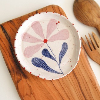 El Yapımı Kaşıklık Kirli Kaşık Altlığı Flora Çiçek Desenli