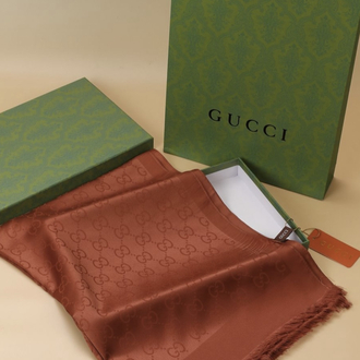GUCCI PAMUK İPEK ŞAL KİREMİT