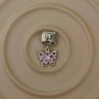 Pembe Taşlı Kelebek Charm