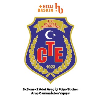 Ceza ve Tevkifevleri Logo 6x8 cm 2 Adet | Araç Ön Cam Sticker