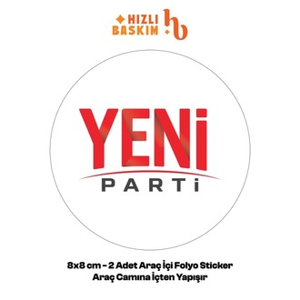 Yeni Parti Logo 8x8 cm 2 Adet | Araç Ön Cam Sticker