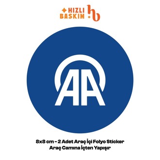 Anadolu Ajansı Logo 8x8 cm 2 Adet | Araç Ön Cam Sticker