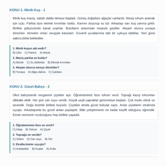 1.sınıf paragraf test okuma anlama(resimsiz)