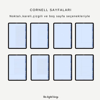 12 Bölmeli 26 Şablonlu Mavi Sayfalı Defter