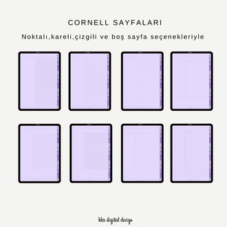 12 Bölmeli 26 Şablonlu Lila Sayfalı Defter