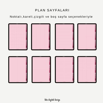 12 Bölmeli 26 Şablonlu Pembe Sayfalı Defter