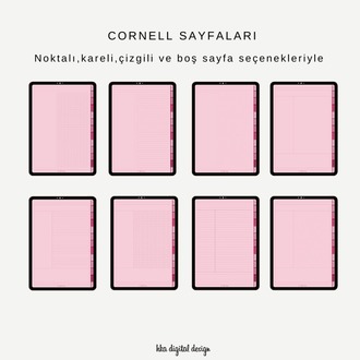 12 Bölmeli 26 Şablonlu Pembe Sayfalı Defter