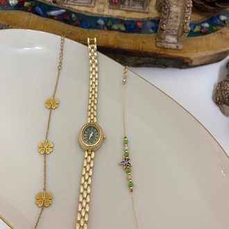 Haki Yeşil Kadranlı Kadın Saat