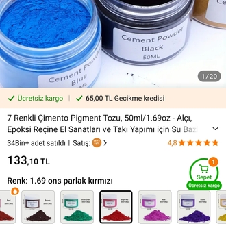 YENİ CANLI KIRMIZI TAŞ TOZU BOYASI