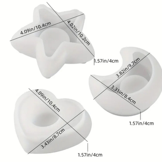 3 ' Lü Ay Yıldız Kalp tealight mumluk