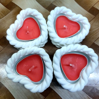Örgülü kalp tealight mumluk