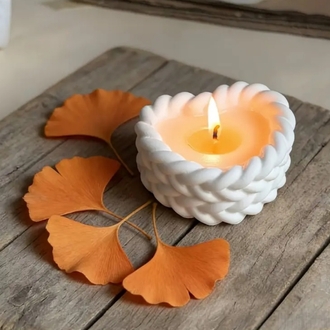 Örgülü kalp tealight mumluk