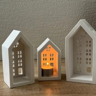 Büyük boy ev tealight mum evleri