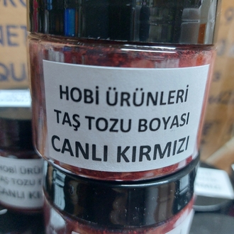YENİ CANLI KIRMIZI TAŞ TOZU BOYASI