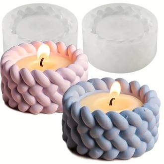 Örgülü Yuvarlak tealight mumluk