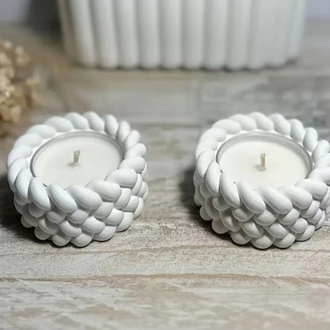 Örgülü Yuvarlak tealight mumluk