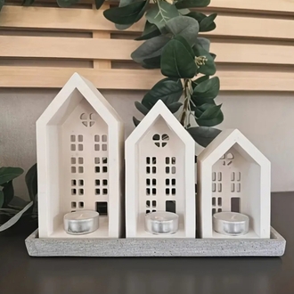 Büyük boy ev tealight mum evleri